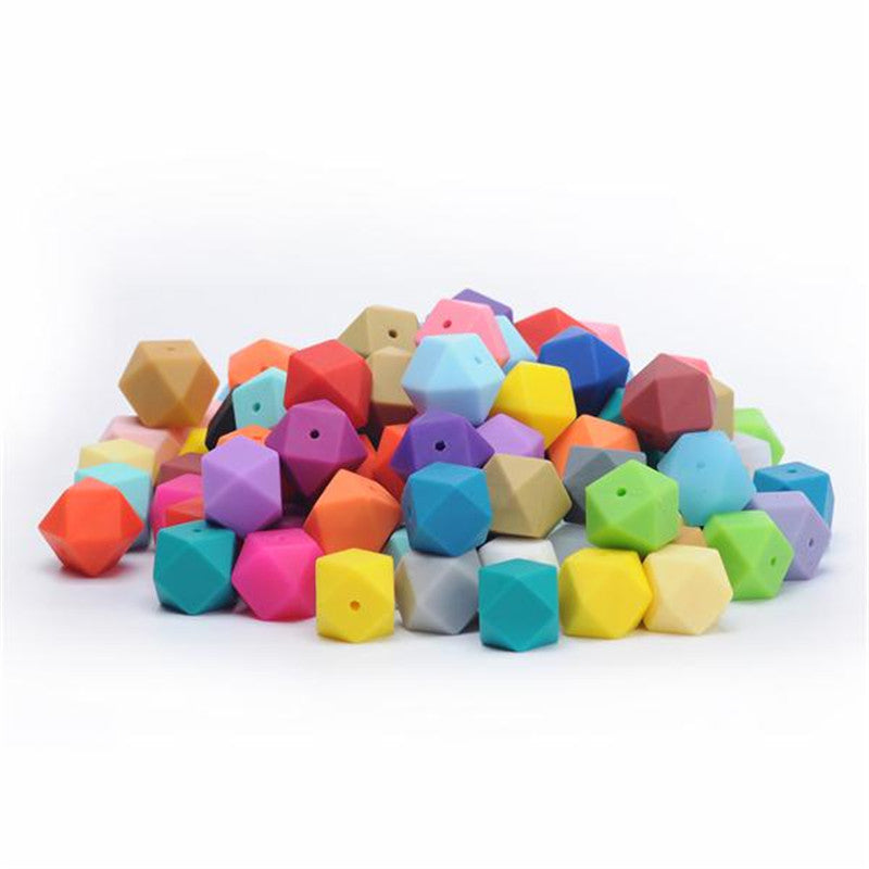 Wholesale Random 200pcs Food Grade Polygon Silicone Beads