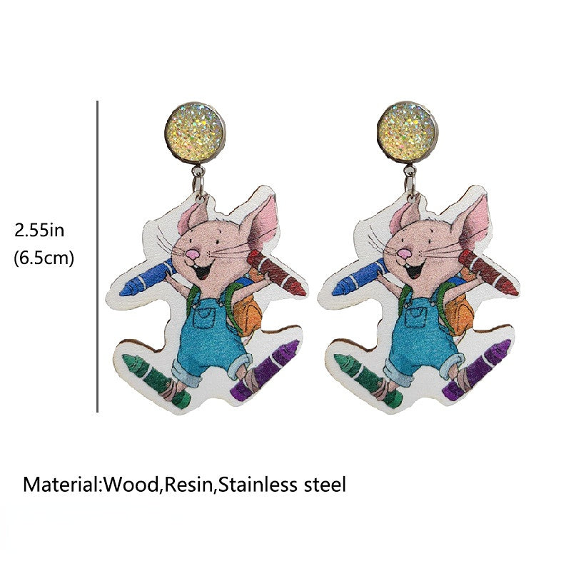 Pendientes de cuero de queso de ratón de 2Pairs/Pack Mayor