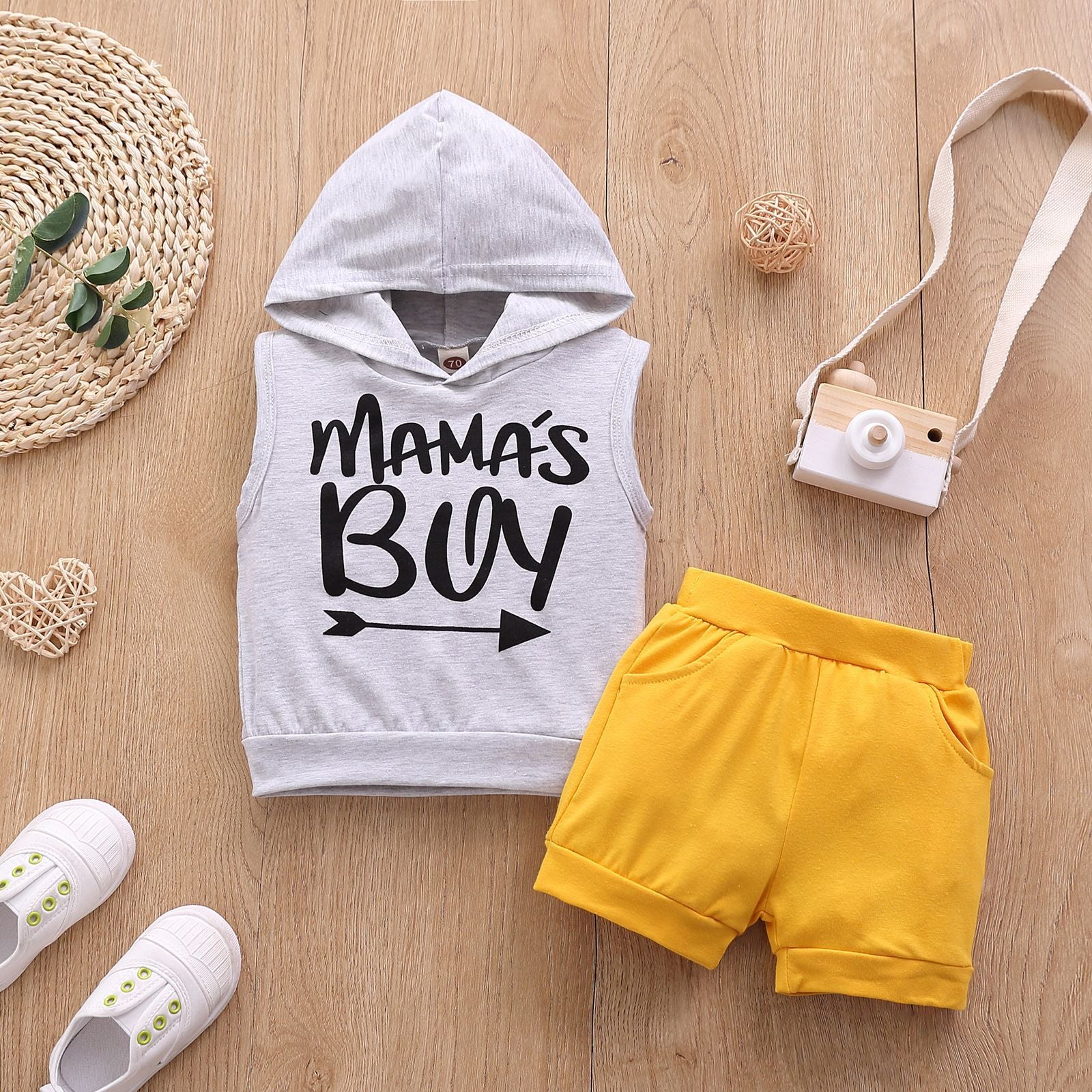 Ropa de bebé de algodón con capucha sin mangas para niños al por mayor