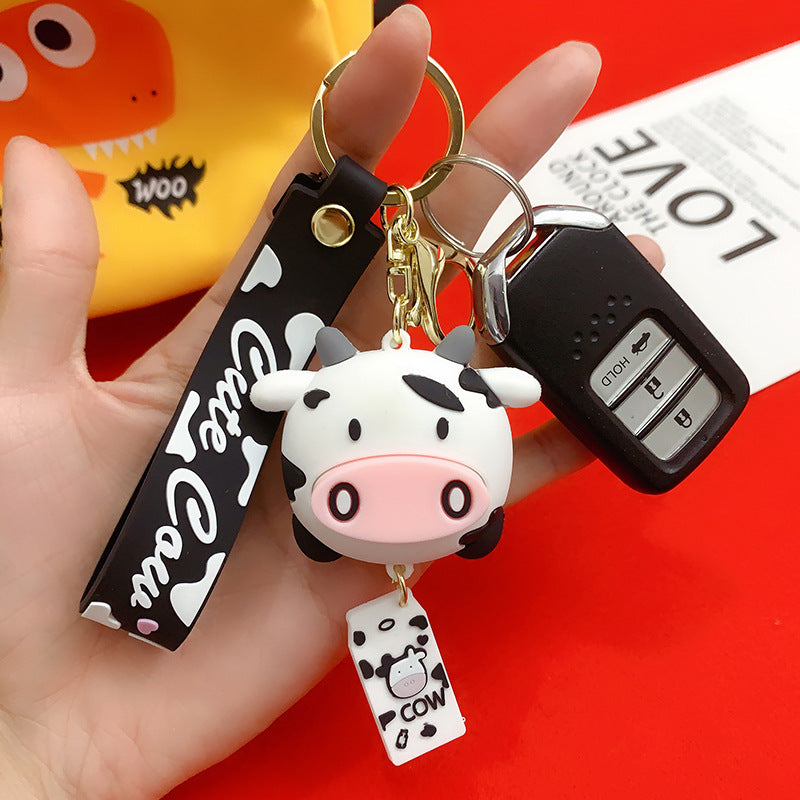 Venta al por mayor Llavero creativo de vaca de PVC