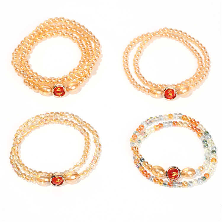Wholesale Amber Champagne Gold Glass Bracelet