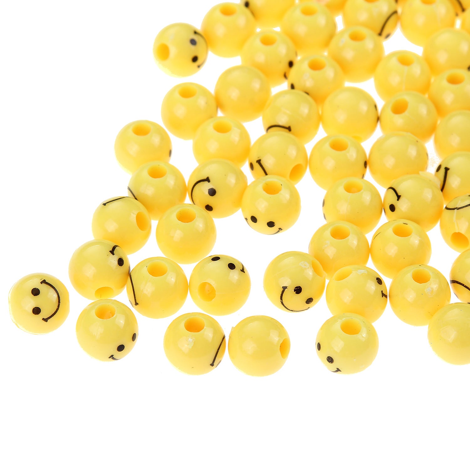Al por mayor 100pcs/paquete de emoticones sonrientes cuentas de cuerda