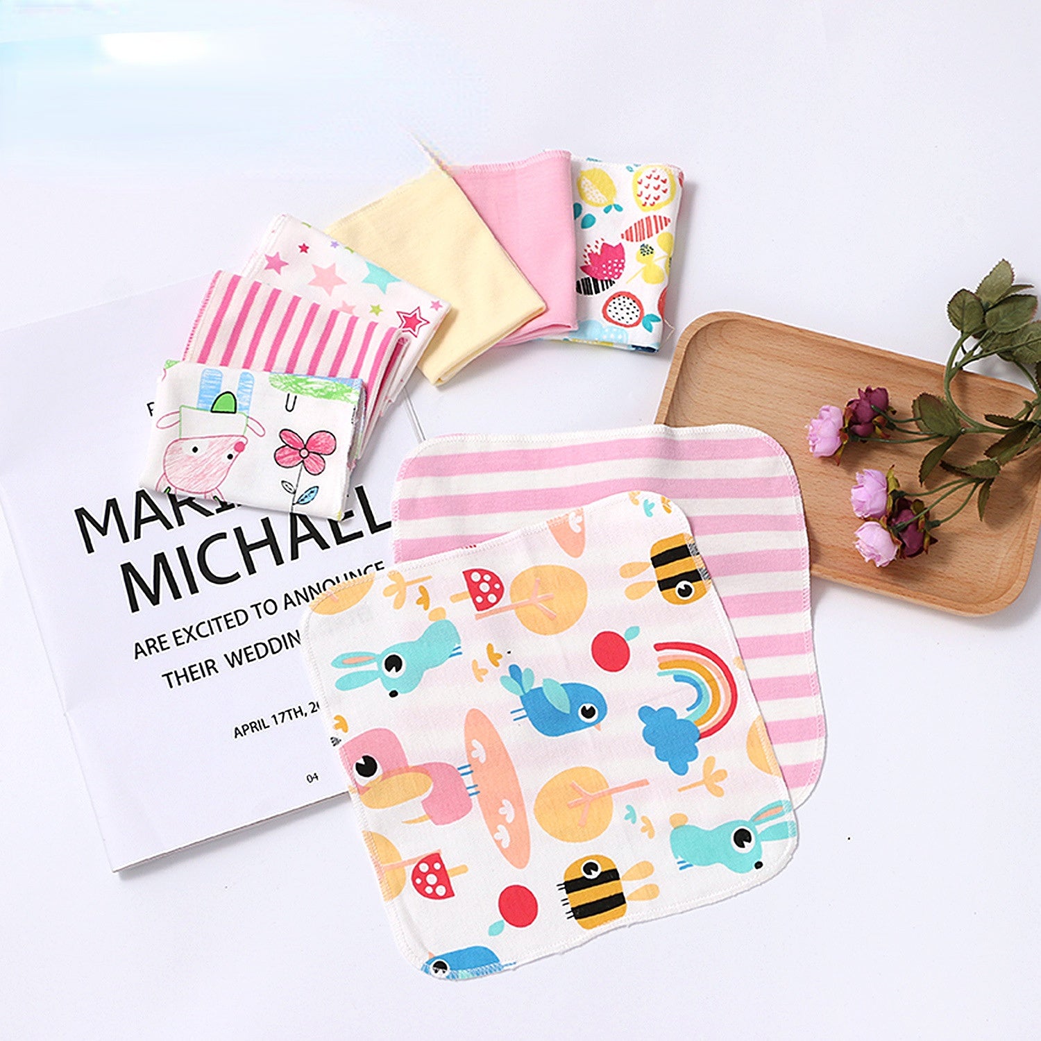 Wholesale Baby Cotton Squares 8 Pack Baby Supplies