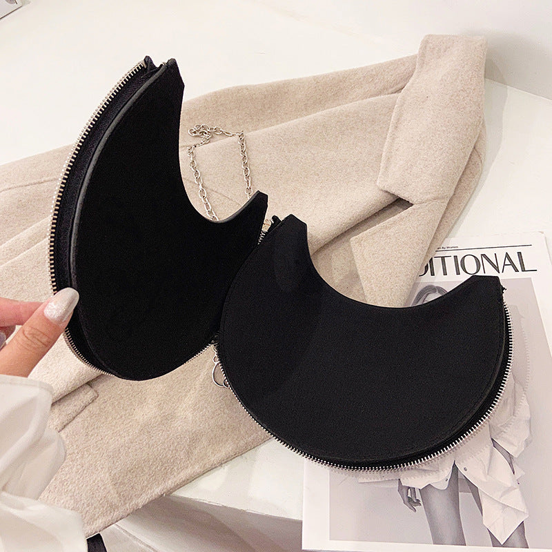 Wholesale Cow Pattern Texture PU Shoulder Bag Popular Messenger Bag Crescent Bag