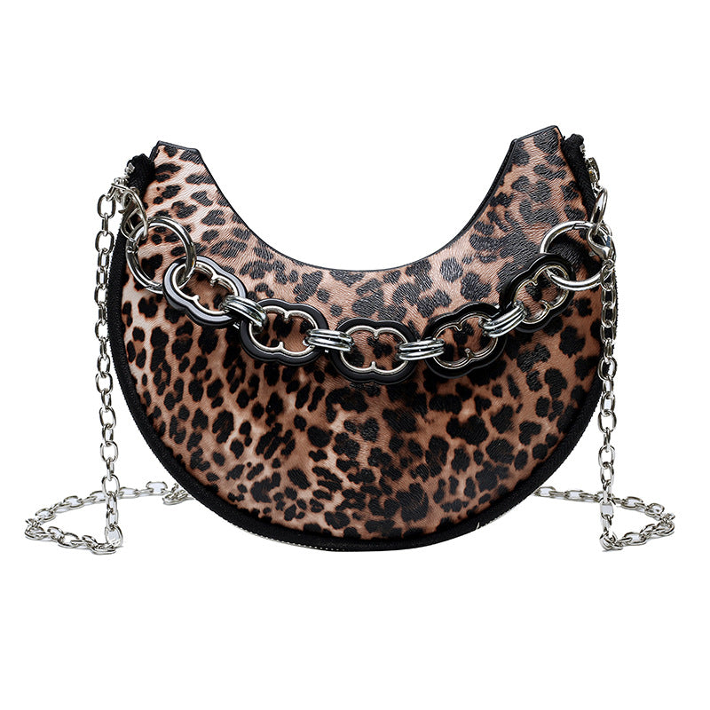 Wholesale Cow Pattern Texture PU Shoulder Bag Popular Messenger Bag Crescent Bag