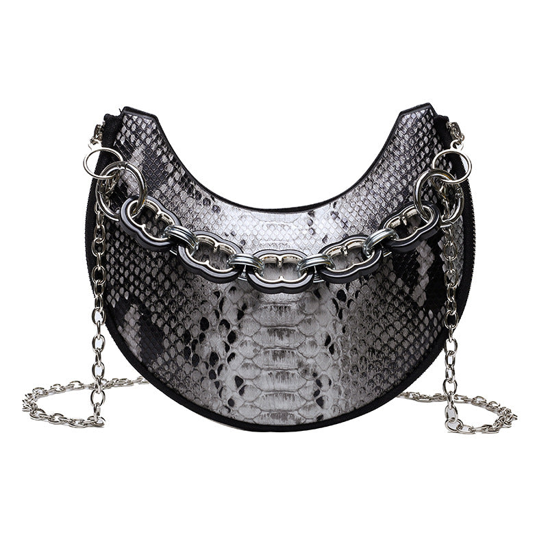 Wholesale Cow Pattern Texture PU Shoulder Bag Popular Messenger Bag Crescent Bag
