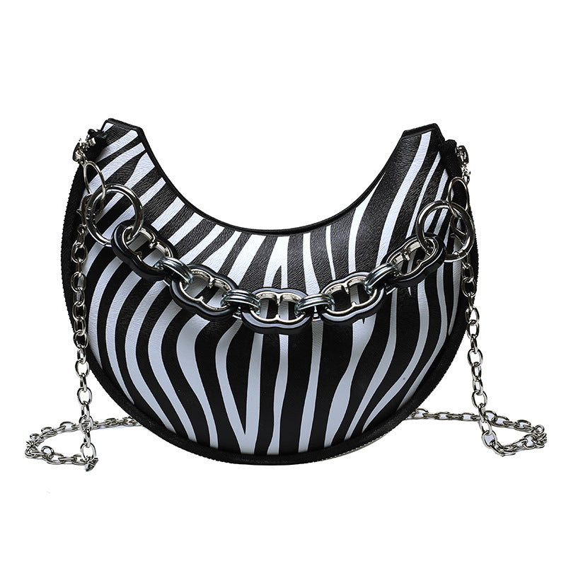 Wholesale Cow Pattern Texture PU Shoulder Bag Popular Messenger Bag Crescent Bag