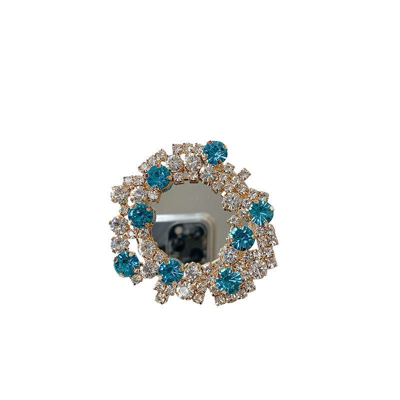 Soporte para teléfono móvil con incrustaciones de diamantes de espejo de diamantes de imitación al por mayor