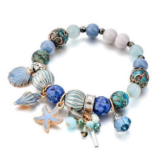 Wholesale Natural Stone Shell Alloy Bracelet