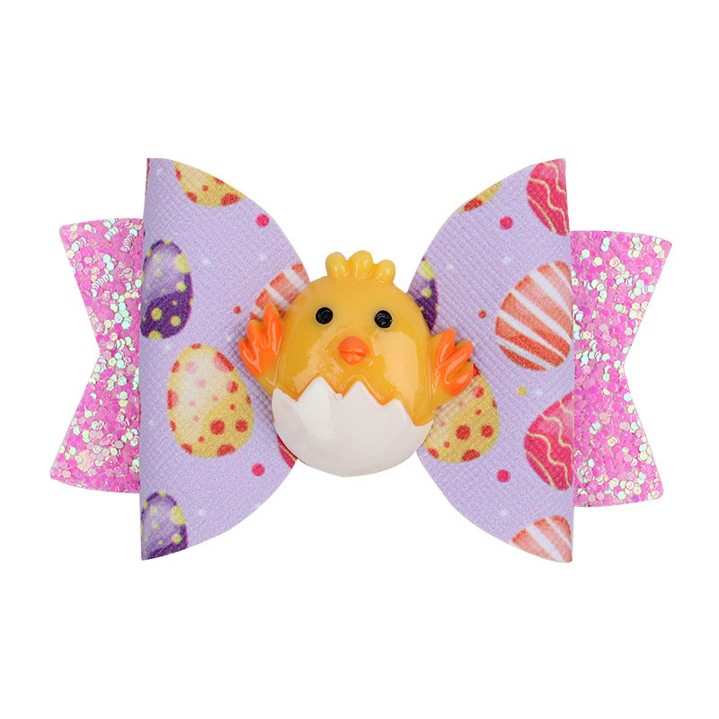 Wholesale Easter Eggs Cloth Hair Clips