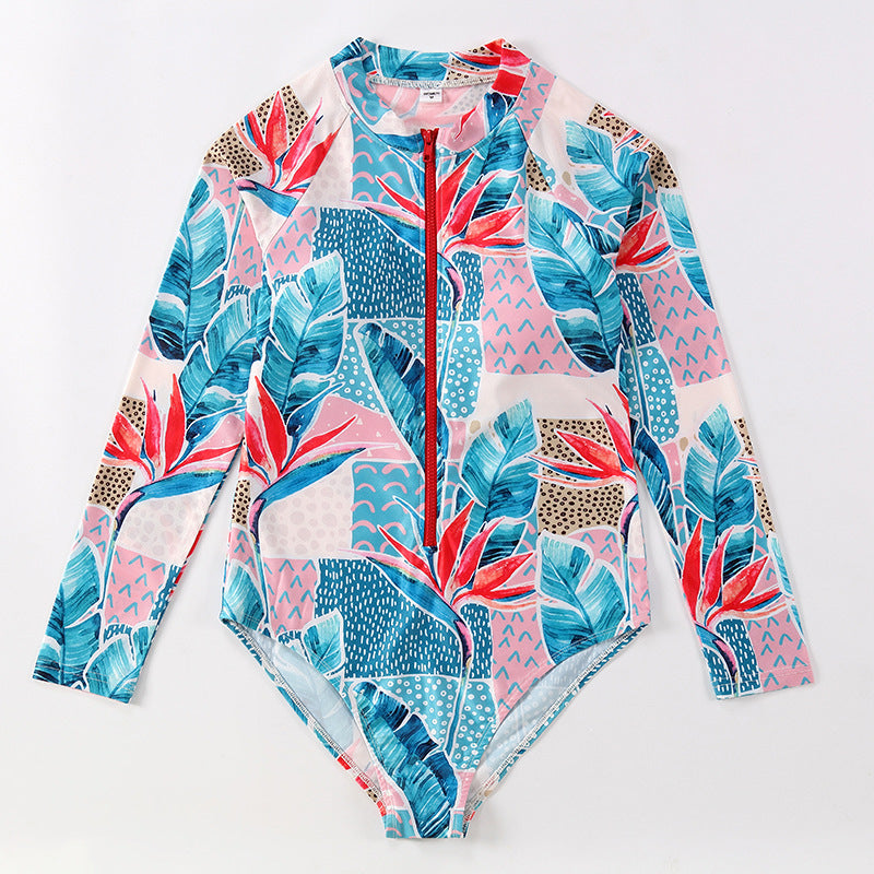 Wholesale Parent-Child one-piece Polyester Swimwear