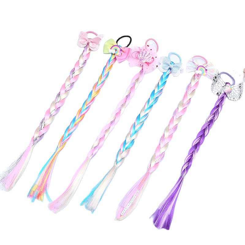 Venta al por mayor Colorido Peluca Trenza Tejido Cabello Scrunchies