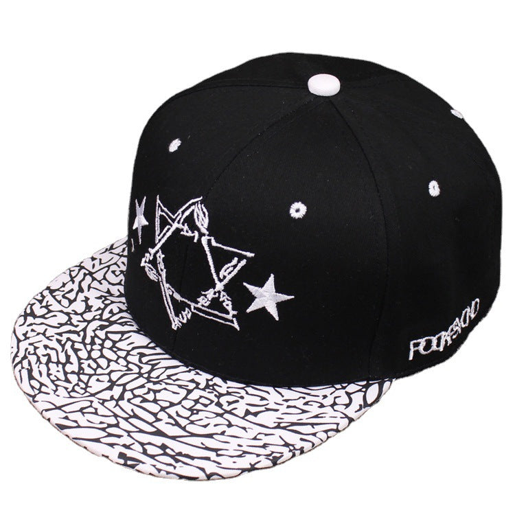 Gorra de béisbol con bordado de estrella hexagonal de algodón al por mayor