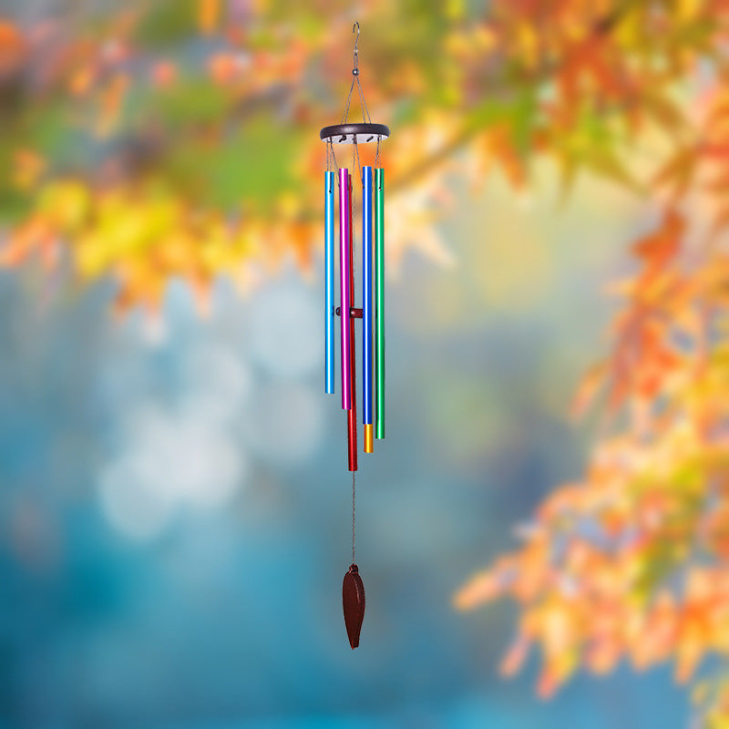 Wholesale Pine Six-color Aluminum Tube Wind Chime Hanging Decoration