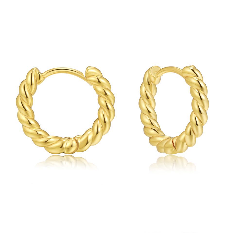 Wholesale C Shape Twist Gold Earrings Copper
