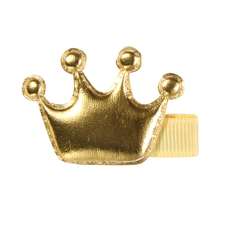 Wholesale PU Leather Cotton Filled Rabbit Crown Star Love Bow Hair Clip Set