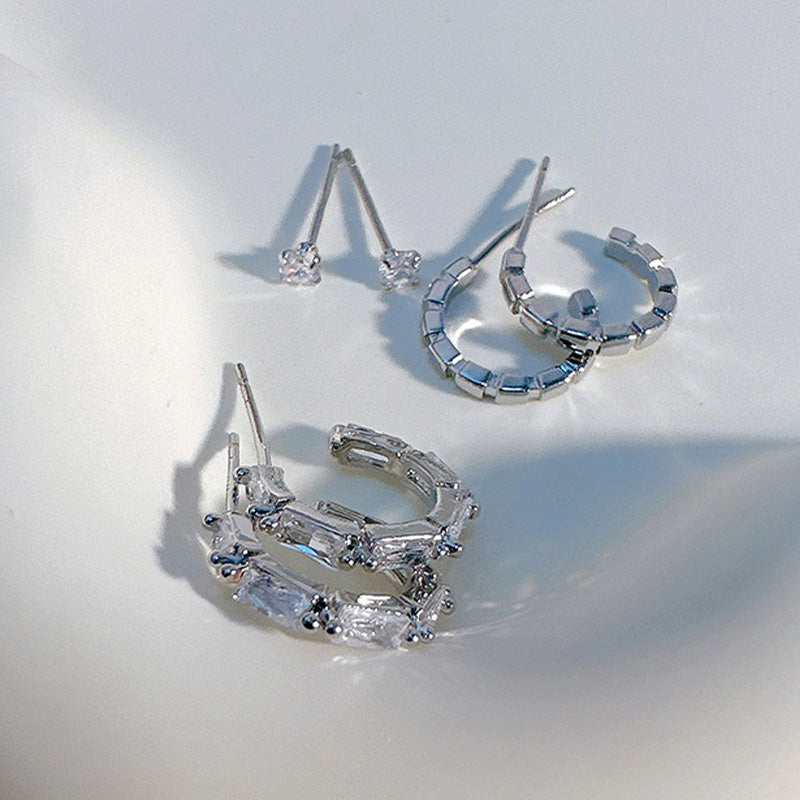 Venta al por Mayor Juego de Aretes de Circón Seis Piezas OLY-NE-FL002