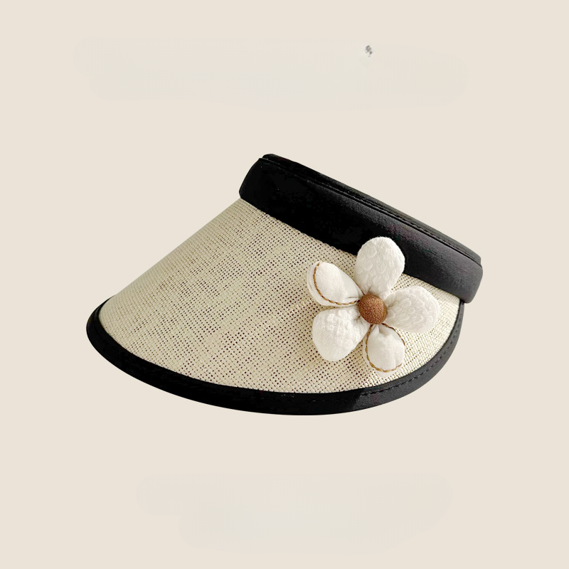 Wholesale Straw Woven Small Flower Hollow Top Sunshade Hats
