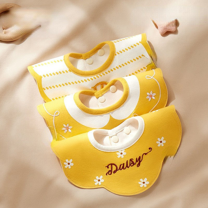 Venta al por mayor, 10 Uds., toalla de saliva para bebés, suministros de algodón para bebés, juego de 3