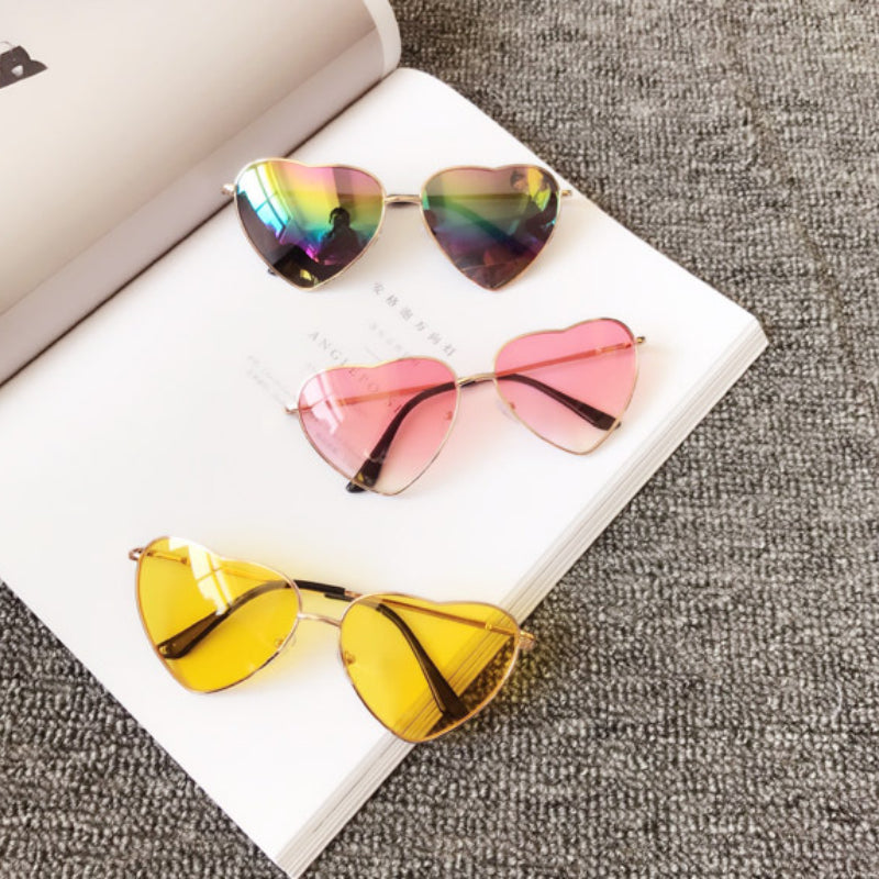 Wholesale PC Ladies Peach Heart Transparent Sunglasses