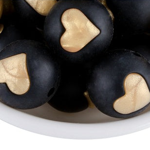 Venta al por mayor 100 Uds corazón de grado alimenticio redondo 15mm cuentas de silicona