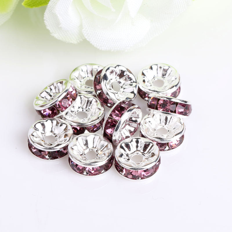 Wholesale Diamond Wheel Glass 100pcs Spacer Beads