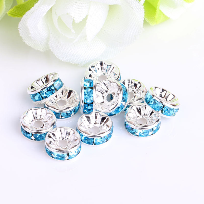Wholesale Diamond Wheel Glass 100pcs Spacer Beads