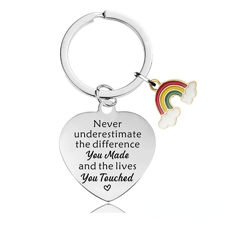 Wholesale Teacher's Day Stainless Steel Keychain Thanksgiving