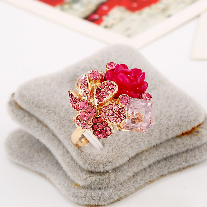 Venta al por mayor Anillo De Aleación De Flor De Resina