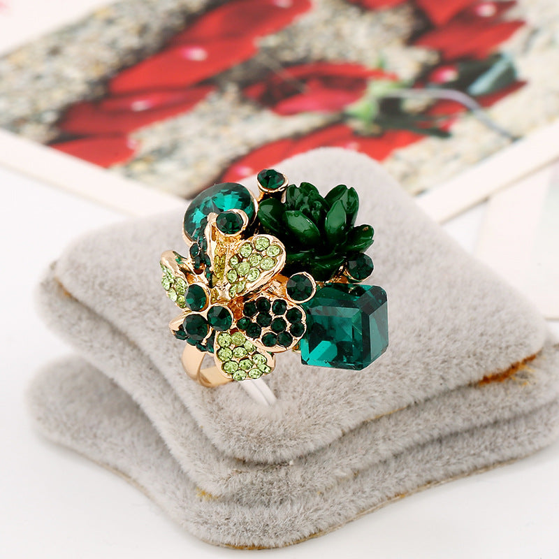 Venta al por mayor Anillo De Aleación De Flor De Resina