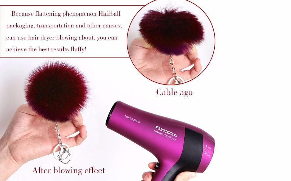 Wholesale Color Love Cute Fur Ball Plush Key Chain