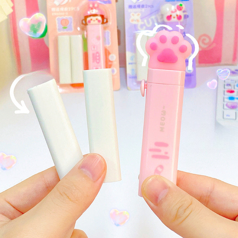 Wholesale Creative Cartoon Head Push-pull Erasers