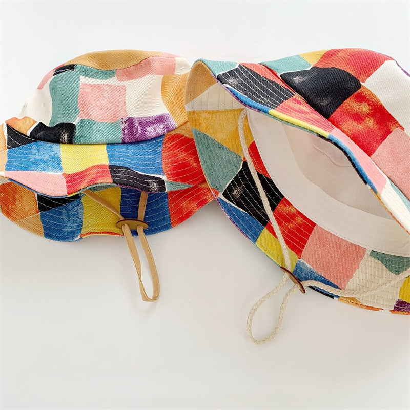 Venta al por mayor Algodón Sun Color Graffiti Bucket Hat