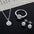 Wholesale Zircon Crystal Alloy Rings Necklace Set of Three