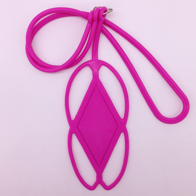 Venta al por mayor Lazy Elastic Outdoor Hanging Neck Badge Funda para teléfono móvil Silicona 10pcs