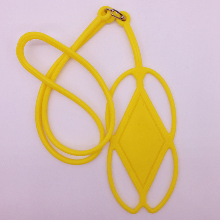 Venta al por mayor Lazy Elastic Outdoor Hanging Neck Badge Funda para teléfono móvil Silicona 10pcs