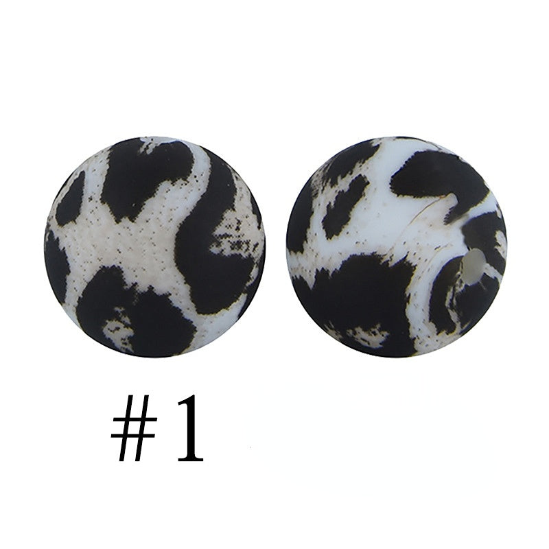 Wholesale 100PCS Random Leopard Skull Silicone Beads