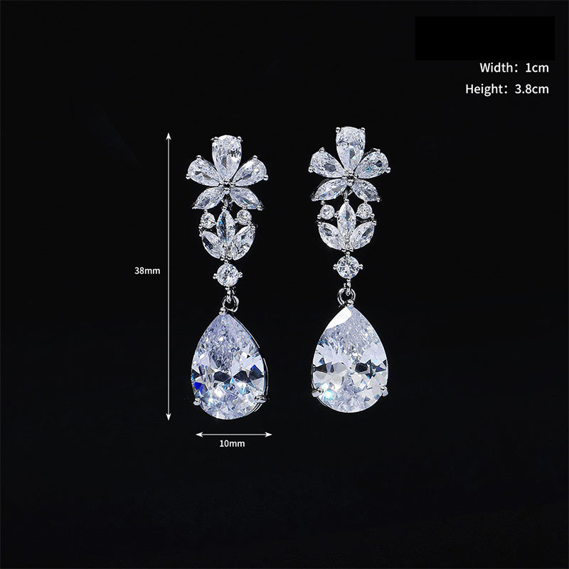 Wholesale Earrings Zircon Girl Earrings Ins Out Daily Versatile OLY-ES-HX001