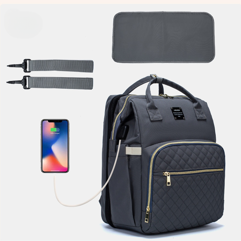 Venta al por mayor bolsa de momia de cuna plegable portátil de tela Oxford