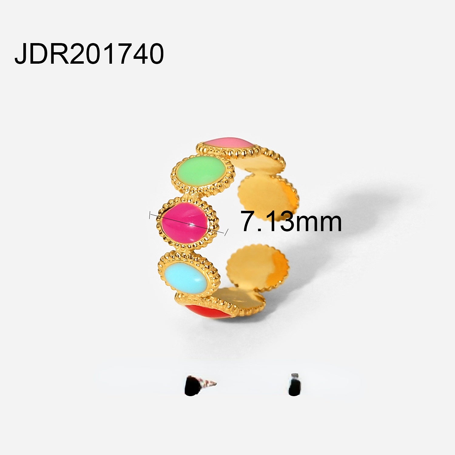 Wholesale 18K Gold Plated Colored Stainless Steel Rings