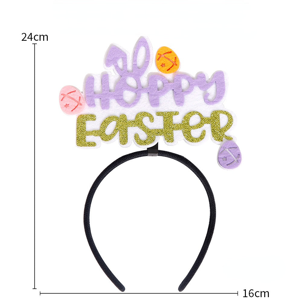 Diadema plástica al por mayor de los niños del conejito del huevo de la historieta de la decoración de Pascua