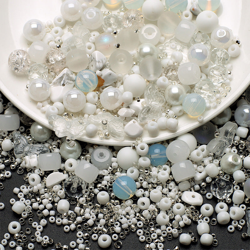 Venta al por mayor, pulsera, cuentas DIY, cuentas redondas de colores de vidrio, cuentas de grava agrietada, cuentas de mijo, OLY-BDS-ZhuB002