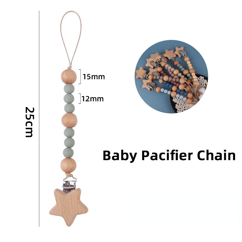 Wholesale Baby Beech Pacifier Chains Baby Supplies