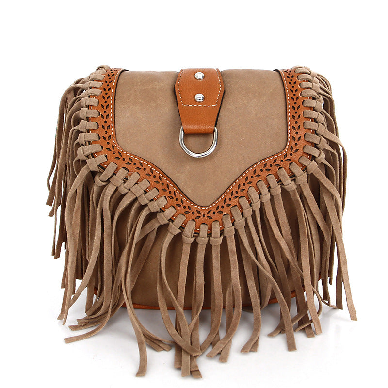 Wholesale PU Bohemian Tassel Shoulder Bag