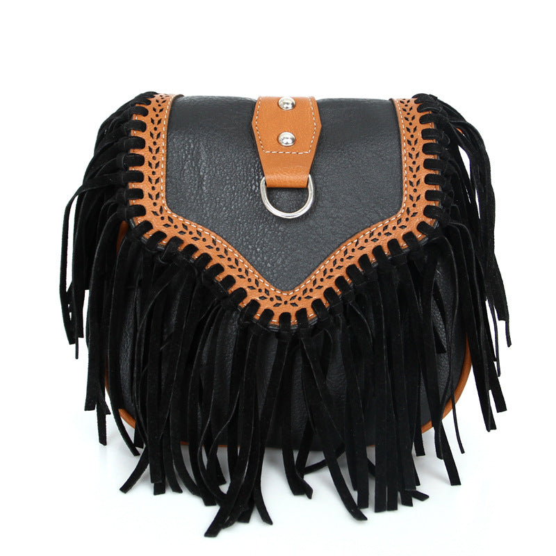 Wholesale PU Bohemian Tassel Shoulder Bag