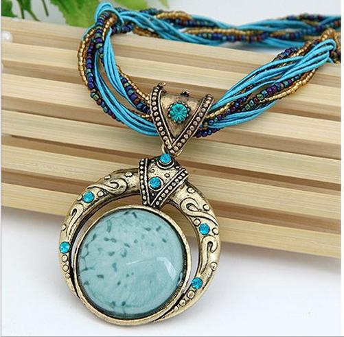 Wholesale Handmade Woven Bohemian Pearl Alloy Necklaces