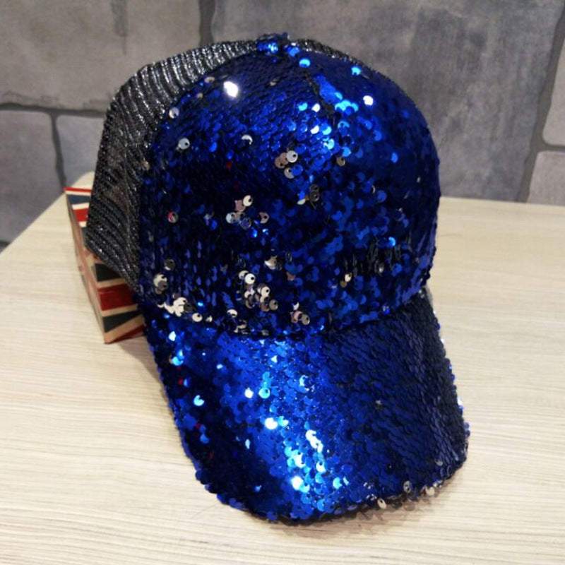 Wholesale Velvet Reflective Sequin Mesh Cap Casual Cap