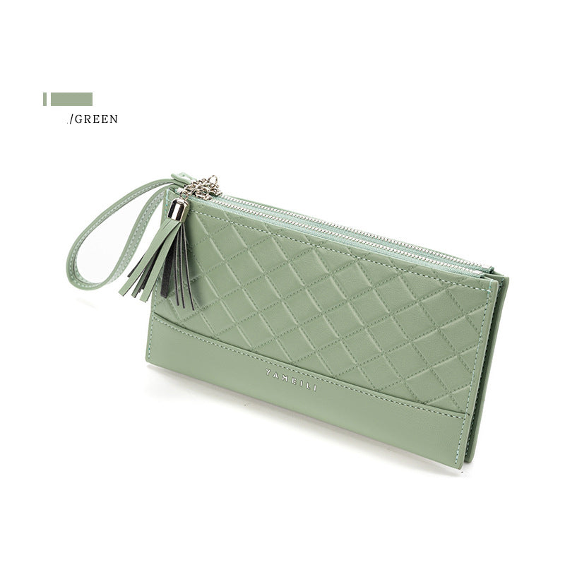 Comercio al por mayor portátil de gran capacidad Long Rhombus Wallet Ladies OLY-WT-YS004