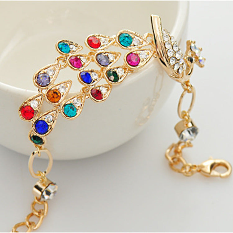Wholesale Alloy Colorful Peacock Bracelet