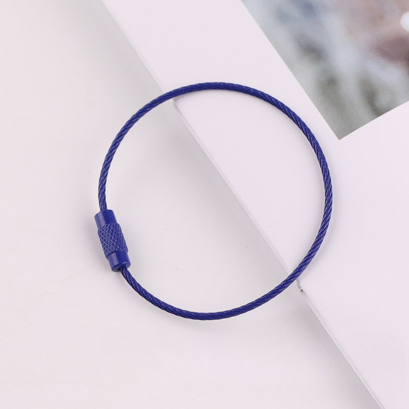 Wholesale 40PCS DIY Beadable Beaded Color Spray Painted Wire Ring Keychain Accessories